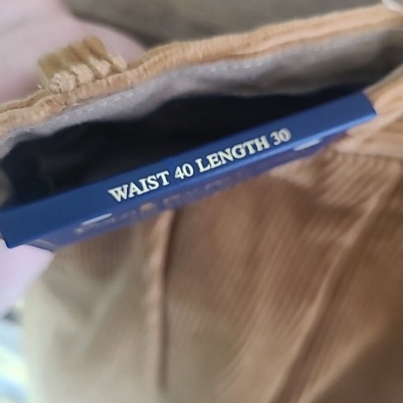 Polo Ralph Lauren Pleated The Ethan Pants Corduroy Men's 40W/30L Brown - Picture 8 of 11